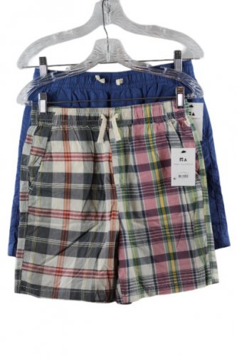 Free Assembly Solid Plaid Boys 2 Piece Doc Shorts XL 14/16 005