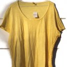 Cato Yellow Women's Short Sleeve Shirt Braided Sides 18/20W  022