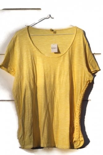 Cato Yellow Women's Short Sleeve Shirt Braided Sides 18/20W  022