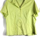 Style & Co Green Women's Cropped Collared Short Sleeve Blouse 16W 009