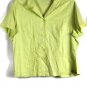Style & Co Green Women's Cropped Collared Short Sleeve Blouse 16W 009