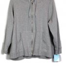 PROSPIRIT Gray Women's Sweatshirt Hooded Zip Drawstring 1X 048