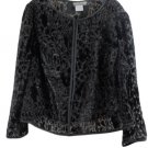 Maggy London Black Women's Lace Metallic Shimmery Long Sleeve Light Blazer 058