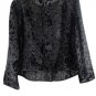 Maggy London Black Women's Lace Metallic Shimmery Long Sleeve Light Blazer 058