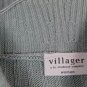 Villager Blue Women's Knit Ribbed Long Sleeve Shirt Turtleneck Size 2 041