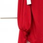 New York & Co 7th Ave Red Women's Top Blouse High Neck Long Sleeve Size S 010