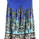 Bongo Blue Women's Strapless Mini Summer Dress Paisley Pattern Large 043 Bongo Blue Women's Strapless Mini Summer Dress Paisley Pattern Large 043