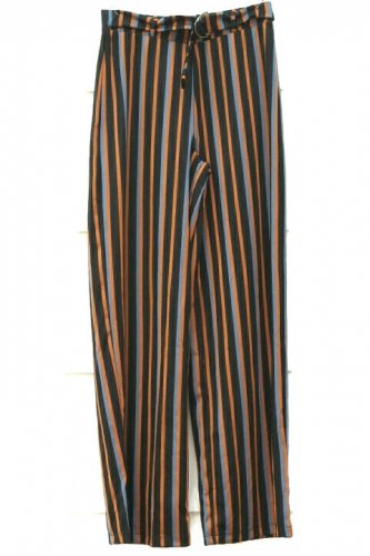 Pieces Striped Multicolor Women's High Waist Belted Buckle Pants Size Small  010