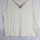 Draper's & Damons White Women's Blouse Top Pullover Sleeveless 2X 016