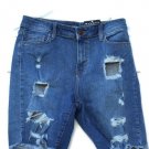 Fashion Nova Khloe II Blue Denim Women's Jean Shorts Ripped Size 9 014 Fashion Nova Khloe II Blue Denim Women's Jean Shorts Ripped Size 9 014