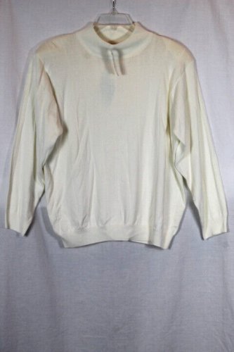 Dressbarn White Women's Pullover Long Sleeve Stretch Sweater 14/16 027