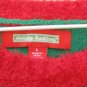 Holiday Traditions Santa Claus Green Red Women's Pullover Knit Sweater Sz Large