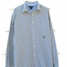 Tommy Hilfiger Mens Long Sleeve Dress Shirt Plaid & Checks Gray Green XL 012