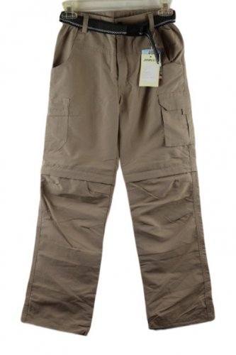 Jomlun Brown Khaki Boys Dry Pants w/ Belt Side Pockets Medium 012