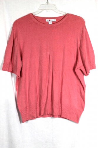 Real Clothes Pink Women's Knit Top Blouse Short Sleeve 2X 042