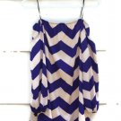 Sage Women's Purple Cream Top Blouse Cold Shoulder Herringbone Pattern M 002 Sage Women's Purple Cream Top Blouse Cold Shoulder Herringbone Pattern M 002