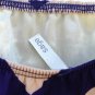 Sage Women's Purple Cream Top Blouse Cold Shoulder Herringbone Pattern M  002