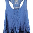 Mis Daisy Blue Women's Top Blouse High Low Pullover Sleeveless Large 017