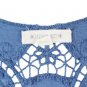 Mis Daisy Blue Women's Top Blouse High Low Pullover Sleeveless Large 017