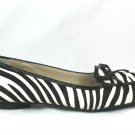 Ellen Tracy Alpine Women's Ballet Flats Black & White Real Cow Hair Size 8 M