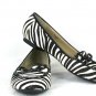 Ellen Tracy Alpine Women's Ballet Flats Black & White Real Cow Hair Size 8 M