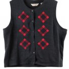 Bechamel Black Women's Vest Diamond Plaid Patch Pattern XL 018 Bechamel Black Women's Vest Diamond Plaid Patch Pattern XL 018
