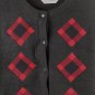 Bechamel Black Women's Vest Diamond Plaid Patch Pattern XL 018