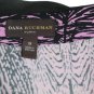 Dana Buchman Pink Black Women's Top Blouse 3/4 Sleeve V Neck  Slit Sides 1X 005