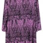 Dana Buchman Pink Black Women's Top Blouse 3/4 Sleeve V Neck  Slit Sides 1X 005