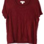 Sag Harbor Red Women's 2PC Button Up Blazer &Short Sleeve Top Blouse 1X 024