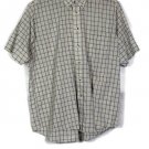 The Men's Store Multicolor Plaid Check Men's Dress Shirt Short Sleeve Large 014