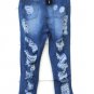 Fashion Nova Medium Wash Women's No Sensor Distressed Denim Jeans Size 7    014