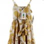 Btween Yellow White Girls Summer Floral Dress w/ Headpiece Spaghetti Strap 5 030