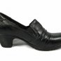 Michel M. Cherry Women's Clogs Pumps Buckle Low Heels Black Leather Size 9M