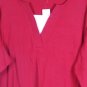 Dressbarn Red Women's Pullover Long Sleeve Shirt V Neck Size 18/20 040