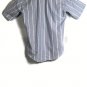 615 Wrinkle Free Men's Blue White Striped Dress Shirt Short Sleeve Button Down M