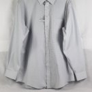 Devon & Jones White Blue Check Men's Dress Shirt Long Sleeve Button Down 2XL 004