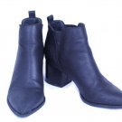 BC Women's Black Ankle Boots Low Heels Slip On Size 6.5