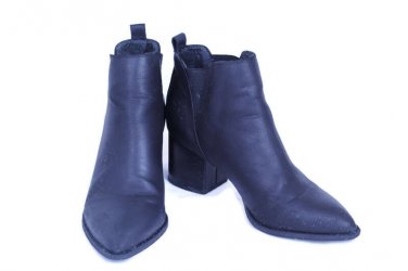 BC Women's Black Ankle Boots Low Heels Slip On Size 6.5