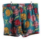 George Above The Knee Blue Green Floral Men's All Guy Swim Short 3XL 008