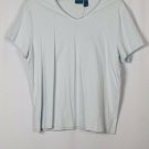 TeeCo Light Blue Women's Short Sleeve Shirt  Pullover Size 2X 023