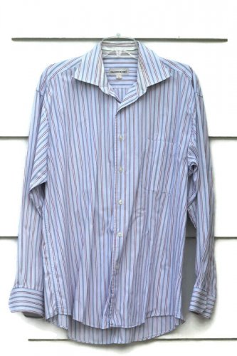 Pronto Uomo Men's Long Sleeve Dress Shirt Striped Multicolor Size Large 013
