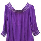 International Concepts Purple Paradise Women's Top Blouse Off Shoulder Large 015
