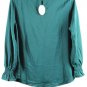 Naggoo Green Women's Long Sleeve Blouse Top Pullover Large 030