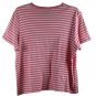 Style & Co Pink White Stripe Women's Casual Short Sleeve Shirt Pullover 2X 043