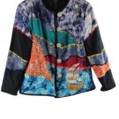 Julia Kin Multicolor Women's Long Sleeve Top Blouse Front Button Closure  XL