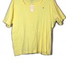 Dressbarn Yellow Women's Short Sleeve Top Shirt Pullover Size 2X 027