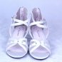 Nina Women's White Ankle Strap Sandals Back Zip Low Heels Size 3 M