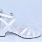 Nina Women's White Ankle Strap Sandals Back Zip Low Heels Size 3 M