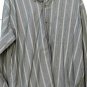 L L Bean Green Striped Men's Long Sleeve Dress Shirt Size Large   007